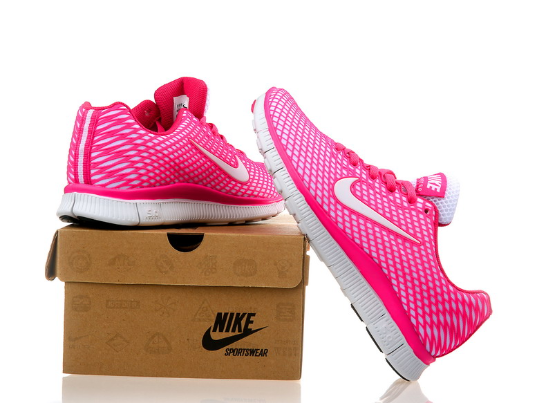 Nike Free 5.0 femmes legeres chaussures de course blanc rose (2)